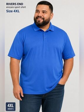 RIVERS END encare sport shirt mens casual polo/classic plus fashion size 4XL